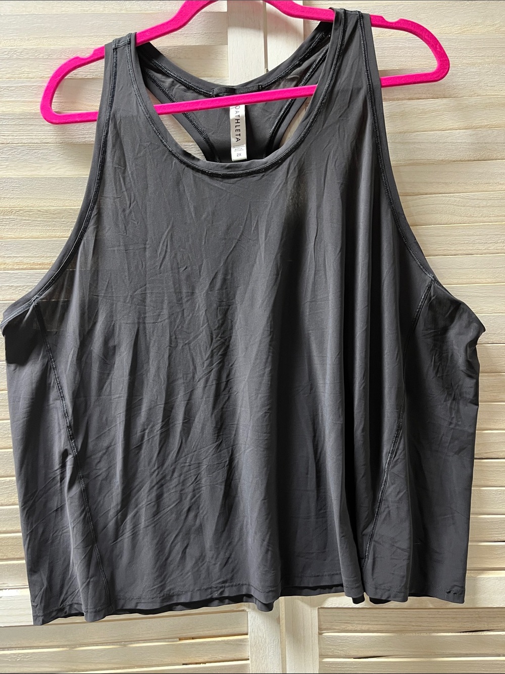 Athleta Black Racerback Athletic Tank Top  2XL